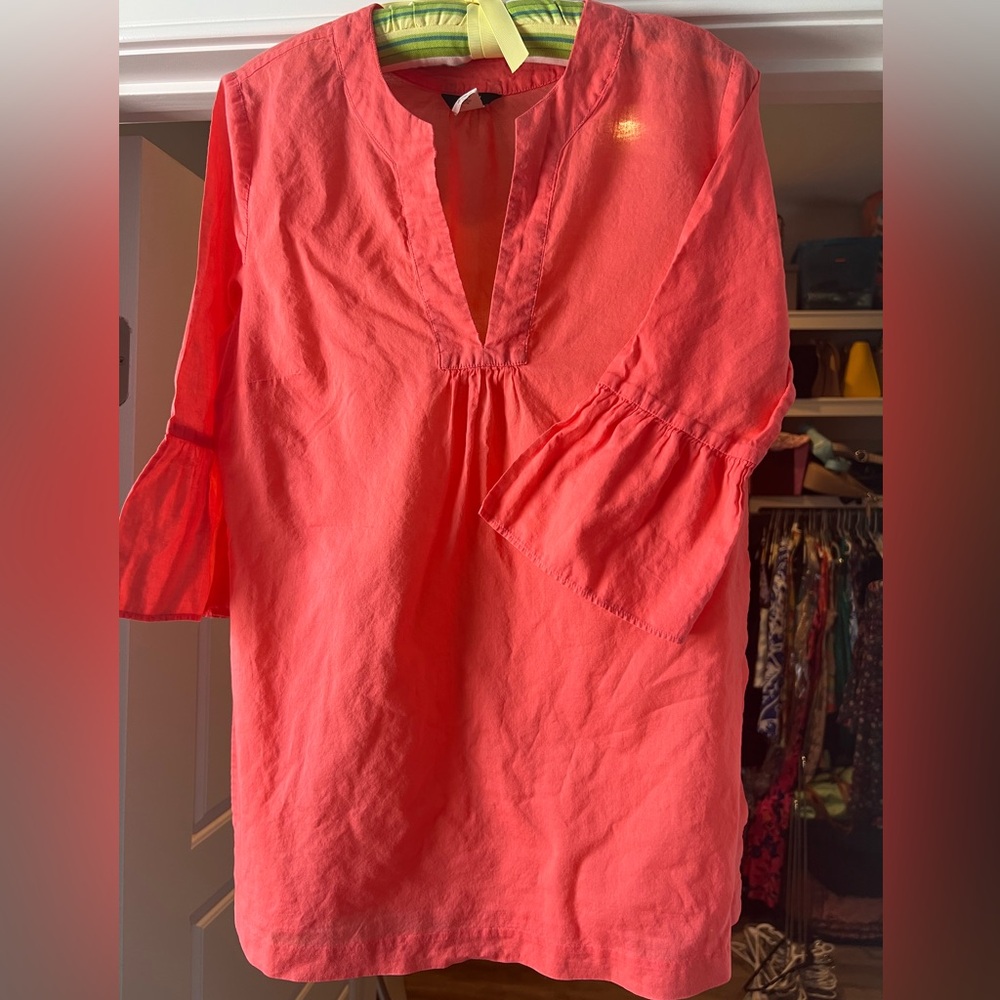 J. Crew Cotton Split Neck Tunic Cover Up